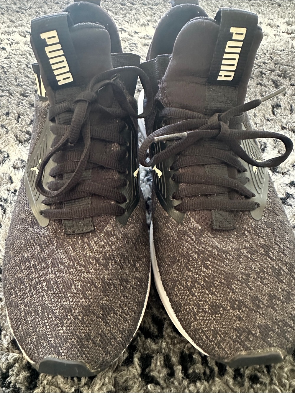 Puma Black Knit Women's Sneakers with White Midsole